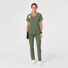 Women's High Waist Slim Leg Scrub Pant, Olive, 2X P view 3