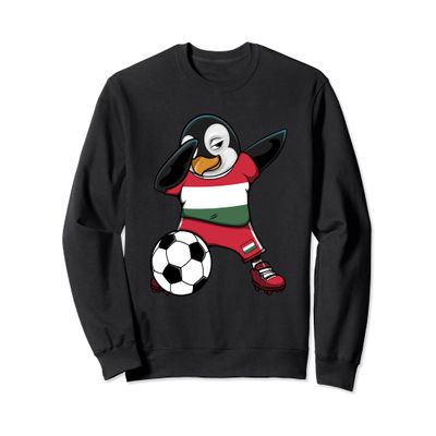 Dabbing Penguin Hungary Soccer Fans Jersey Football Lovers Sweatshirt