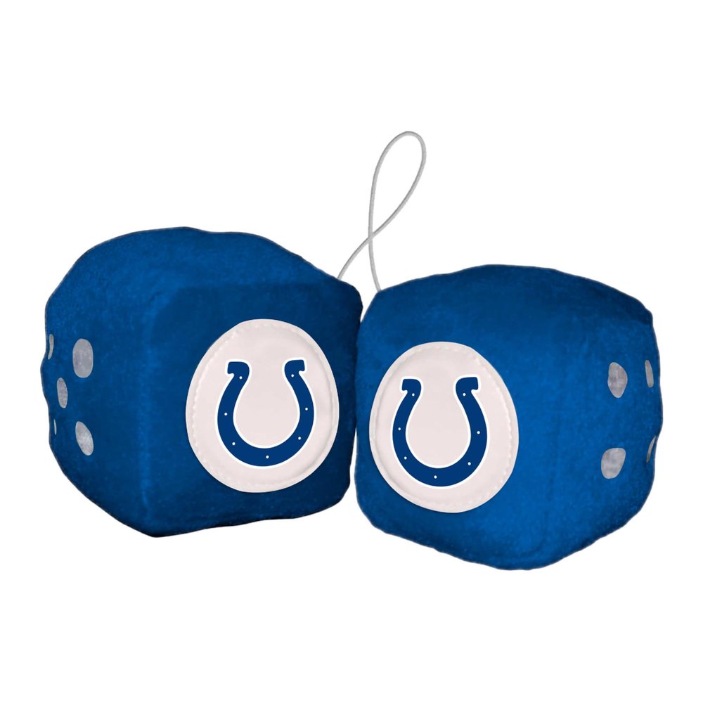 FANMATS 31981 Indianapolis Colts Team Color Fuzzy Dice Dcor 3" Set
