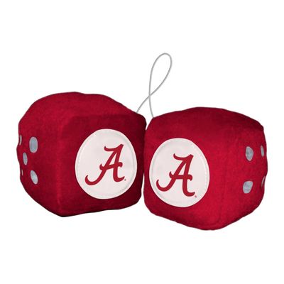 FANMATS 32006 Alabama Team Color Fuzzy Dice Dcor 3" Set