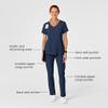 Women's High Waist Slim Leg Scrub Pant, Navy, 1X P view 2
