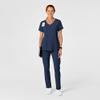 Women's High Waist Slim Leg Scrub Pant, Navy, 1X P view 3