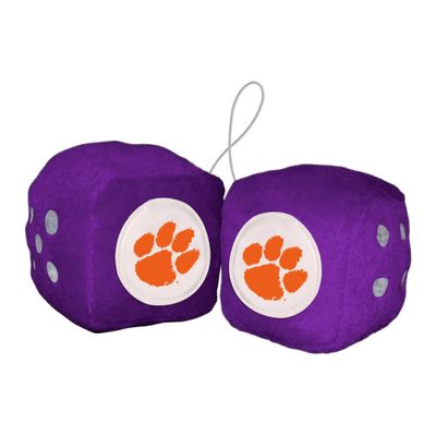 FANMATS 32007 Clemson Team Color Fuzzy Dice Dcor 3" Set