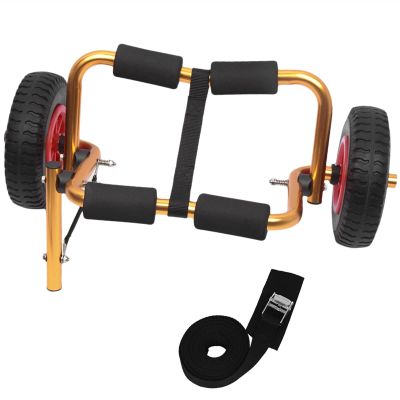 Lifyn2 Kayak 50KG / 65KG Loading Capacity Foldable Kayak Trolley Energy-Saving Two-Wheeled Carrier Cart for Kayak Canoe Boat Trolley (Color : Gold)