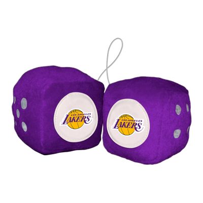 FANMATS 32001 Los Angeles Lakers Team Color Fuzzy Dice Dcor 3" Set