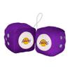 FANMATS 32001 Los Angeles Lakers Team Color Fuzzy Dice Dcor 3" Set view 1