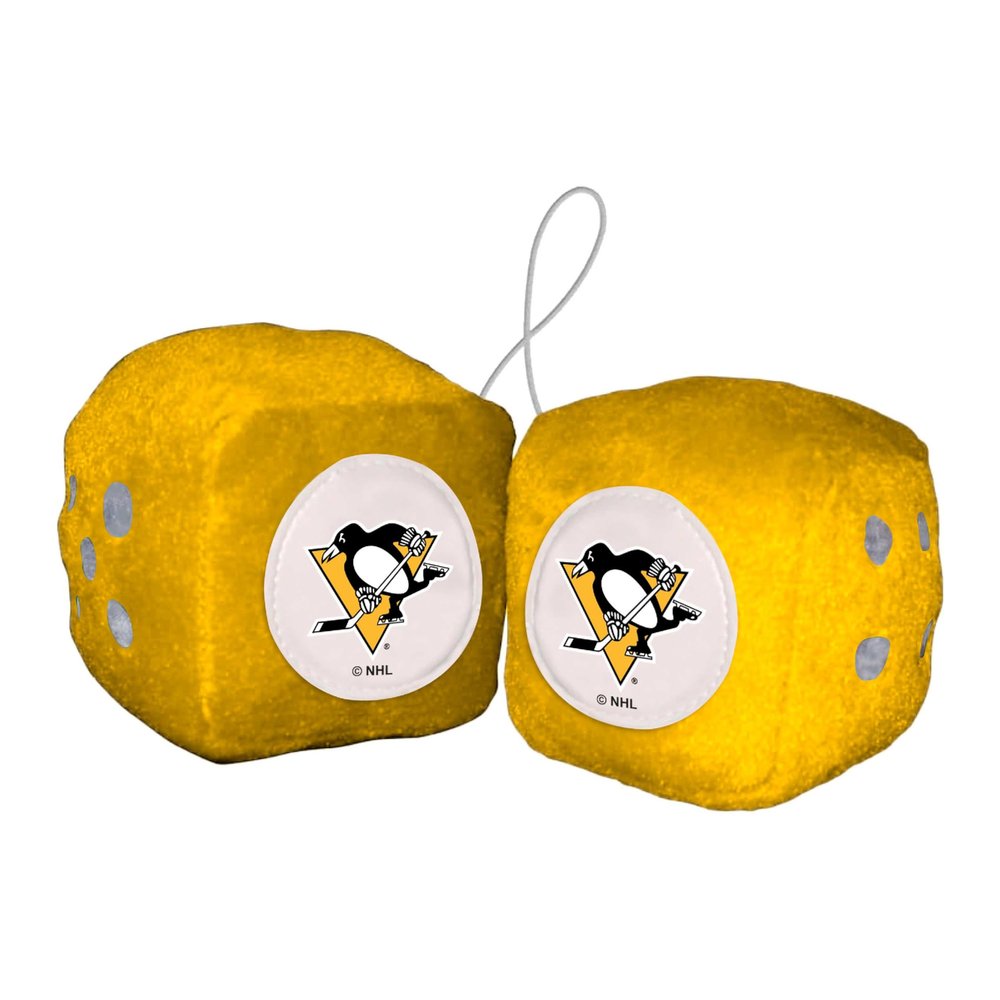 FANMATS 32004 Pittsburgh Penguins Team Color Fuzzy Dice Dcor 3" Set