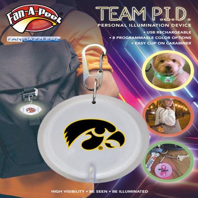 FAN-A-PEEL Iowa Personal Illumination Device - Wearable High-Visibility LED Motion Sensor Light with Carabiner, Round - Officially Licensed