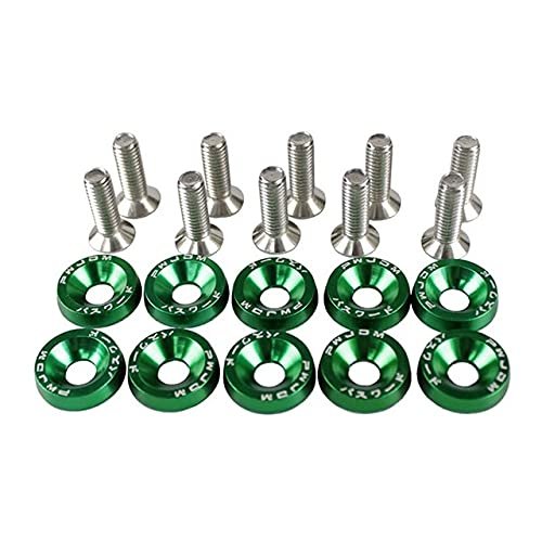 10Pcs Electric Scooter Fasteners Screws Handle Bar Screws Washers for Dualtron 1 2 3 Thunder Eagel Ultra Zero 9 KAABO Parts (Green)