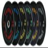 BalanceFrom Color Coded Black Olympic Bumper Plate Weight Plate with Steel Hub, 15LB Pair view 4