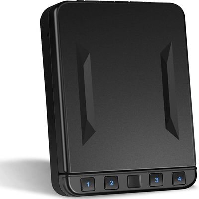 Gun Safe for Pistol, Quick Access Handgun Safe Firearm Lock Box,Gun Case for Home/Car/Travel - Keypad/Key Access,Silent Mode (PIN Code Version)