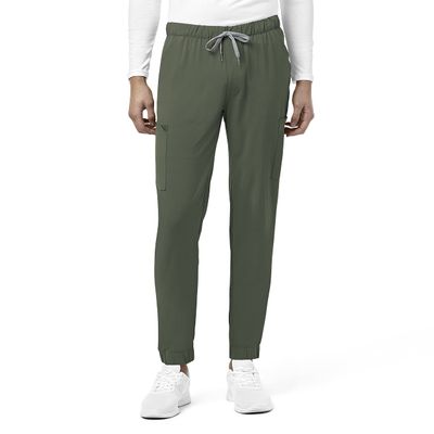 WonderWink Mens Renew Jogger Medical Scrubs Pants, Olive, X-Small Short US