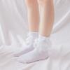 2 Pairs First Communion Socks Bow Pearls White Frilly Christening Baptism Socks Layer Lace Trim Baby Ruffle Socks for Girls (5-6 Years) view 2