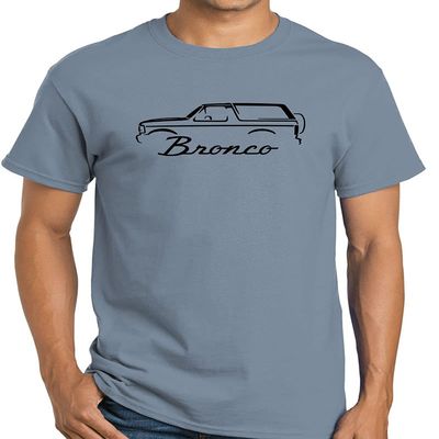 1992-96 Ford Bronco Truck Classic Outline Design Print Tshirt XX-Large stoneblue