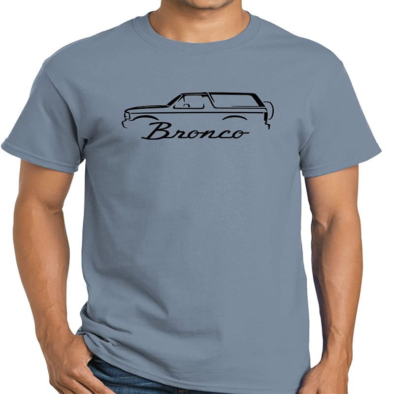 1992-96 Ford Bronco Truck Classic Outline Design Print Tshirt XX-Large stoneblue
