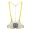 Hedmy Men's See Through Mesh Fishnet Suspenders Wrestling Singlet Y-Back Leotard Hipster Bodysuits Grey One Size view 1