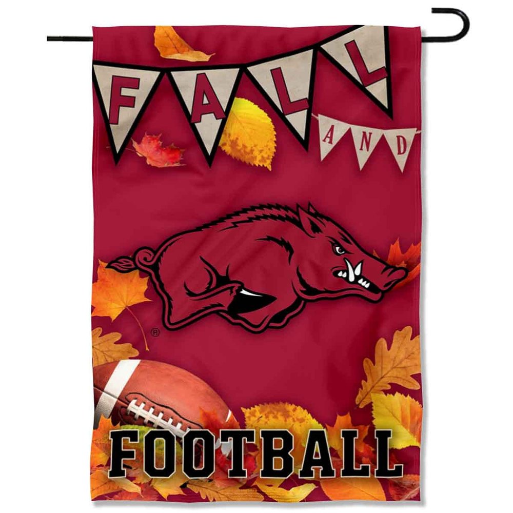 Arkansas Razorbacks Fall Leaves Football Season Garden Yard Flag