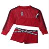Hansber Kids Girls Cool Jazz Dance 3 Piece Outfit Workout Tracksuit Short Net Blouse with Boyshorts Red 14 Years view 1