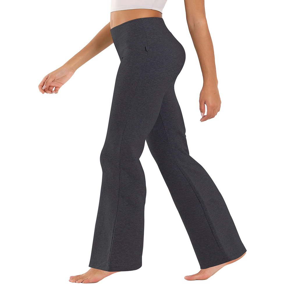 BUBBLELIME 29"/31"/33"/35" 4 Styles Women's Inner Pocket Bootcut Yoga Pants - Basic Cotton_HEATHERCHARCOAL L-29 Inseam(1)