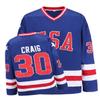 YWIES Hockey Jersey of USA 1980 Olympic Team Jerseys #30 Jim Craig Stitched Letters and Numbers Blue S-XXXL view 1