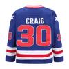 YWIES Hockey Jersey of USA 1980 Olympic Team Jerseys #30 Jim Craig Stitched Letters and Numbers Blue S-XXXL view 2