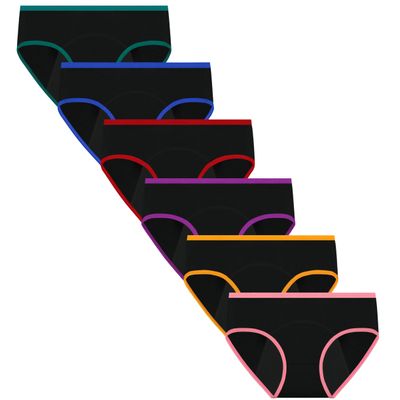 Nalwort Teen Girls Period Underwear Menstrual Period Panties Leak-Proof Cotton Protective Briefs Pack of 6 (US, Age, 14 Years, 16 Years, Multicolor-3)