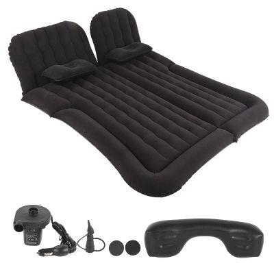 Greensen SUV Air Mattress Camping Car Air Bed Cushion Pillow for Car Sleeping Travel Inflatable Thickened Car Bed Back Seat Mattress with Two Air Pillows (Black)