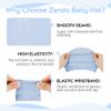 Zando Baby Hats and Mittens Infant Beanie Caps 4-Pack Dark Blue/Sky Blue/Grey/White Newborn Hospital Hat Essentials Must Haves Warm Knit Beanie Safety Anti-Scratch Gloves for Baby Boys Girls 0-6M view 3