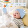 Zando Baby Hats and Mittens Infant Beanie Caps 4-Pack Dark Blue/Sky Blue/Grey/White Newborn Hospital Hat Essentials Must Haves Warm Knit Beanie Safety Anti-Scratch Gloves for Baby Boys Girls 0-6M view 4