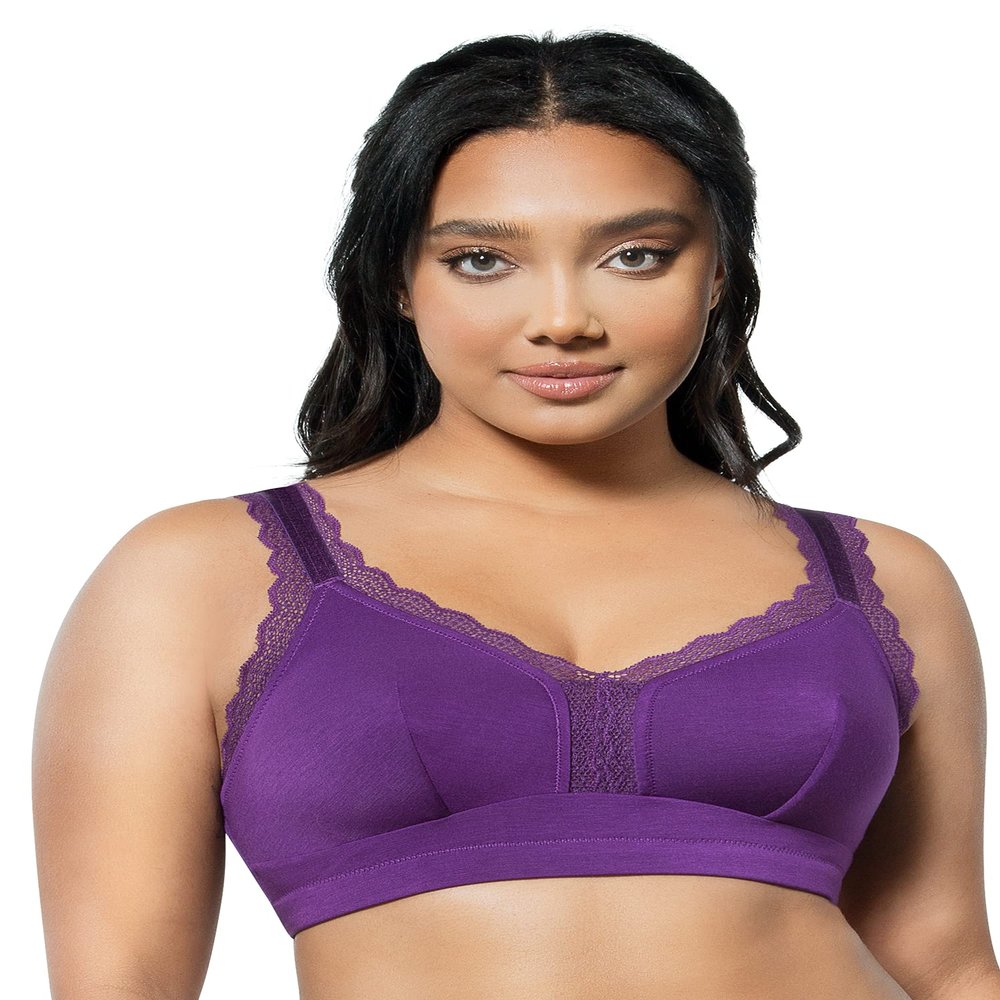 PARFAIT Dalis P5641 Women's Full Busted and Curvy Wire Free Bralette-Amethyst-36D