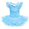REXREII Princess Ballerina Costume for Baby Girls Ballet Dance Leotard Skirted Tutu Dress Birthday Party Lace Outfits Blue 6-7T view 3