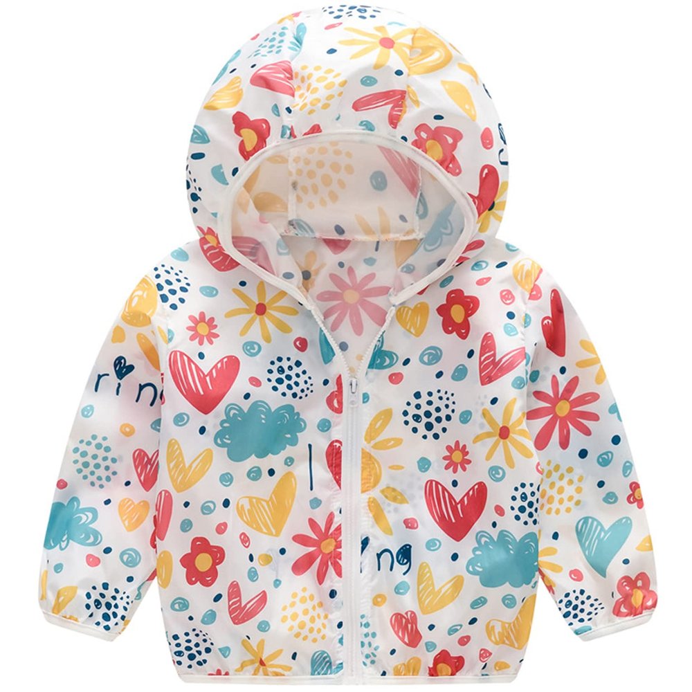 EISHOW Baby Boys Girls Outwear Lightweight Breathable Zipper Hooded Jacket Coat Toddler Windproof UV Protection Jacket (K,4-5T)