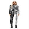 URVIP Women Halloween Skeleton Costume Stretch Skinny Catsuit Jumpsuit Bodysuit Colour-BAX-158 L view 1