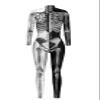 URVIP Women Halloween Skeleton Costume Stretch Skinny Catsuit Jumpsuit Bodysuit Colour-BAX-158 L view 4