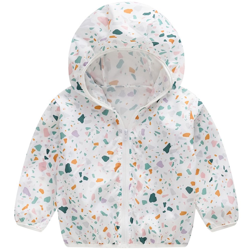 EISHOW Baby Boys Girls Outwear Lightweight Breathable Zipper Hooded Jacket Coat Toddler Windproof UV Protection Jacket (G,4-5T)