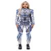 URVIP Unisex Halloween Skeleton Costume 3D Printed Stretch Skinny Bodycon Catsuit Cosplay Jumpsuit Bodysuit Colour-BAX-157 M view 1