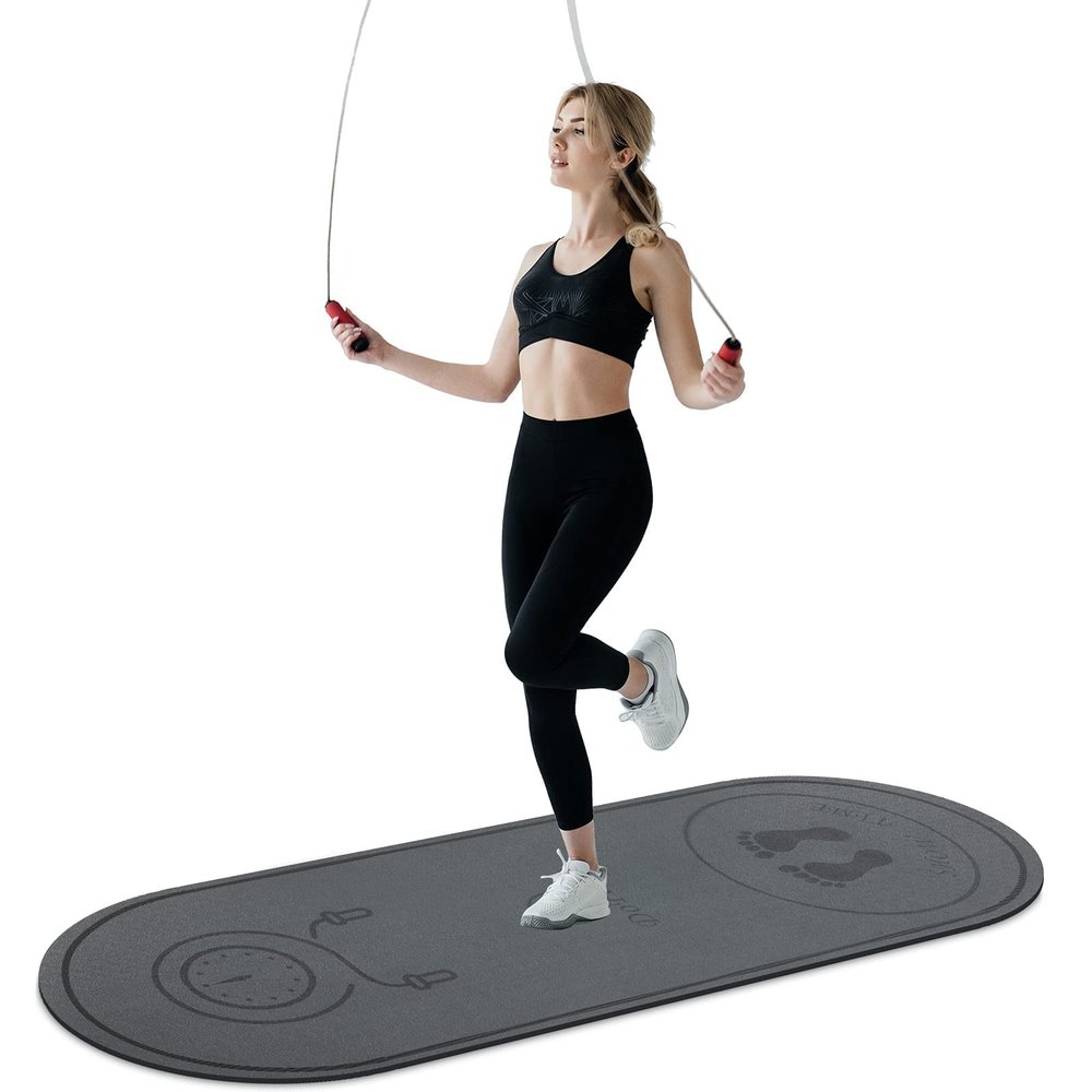 Jump Rope Mat 71"x24" Large Non-Slip Indoor Outdoor Exercise Fitness Mat, High-Density Workout Shock Absorption for Home Gym Flooring Concrete Jumping Rope