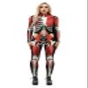 URVIP Unisex Halloween Skeleton Costume 3D Printed Stretch Skinny Bodycon Catsuit Cosplay Jumpsuit Bodysuit Colour-BAX-155 M view 1