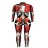 URVIP Unisex Halloween Skeleton Costume 3D Printed Stretch Skinny Bodycon Catsuit Cosplay Jumpsuit Bodysuit Colour-BAX-155 M view 3