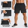 CRZ YOGA Men's Linerless Workout Shorts 7'' - Quick Dry for Running Sports Athletic Gym with Pockets Black Medium view 3