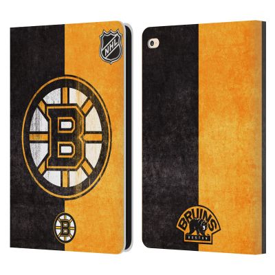 Head Case Designs Officially Licensed NHL Half Distressed Boston Bruins Leather Wallet Case Compatible with Apple iPad Air 2 (2014)