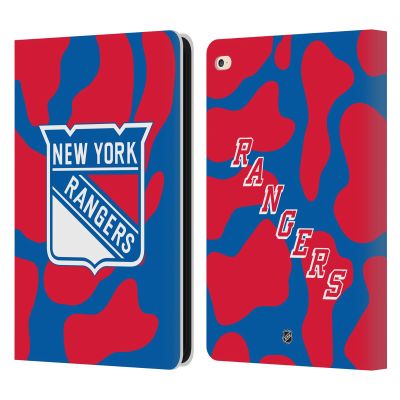 Head Case Designs Officially Licensed NHL Cow Pattern New York Rangers Leather Wallet Case Compatible with Apple iPad Air 2 (2014)