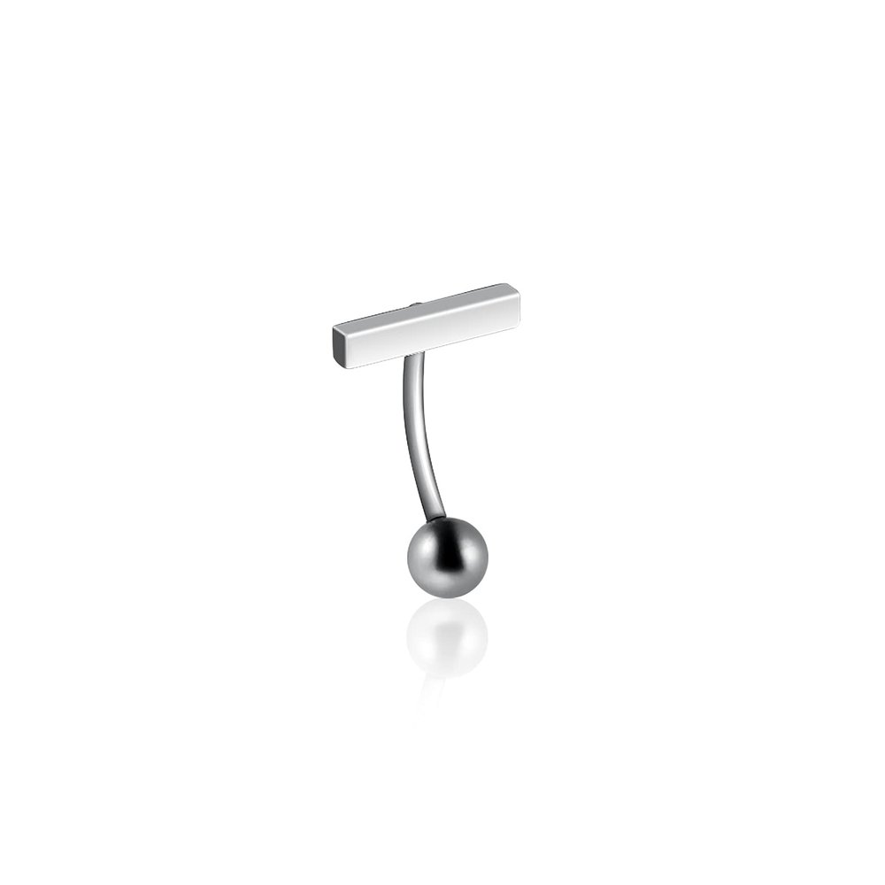 COLORFUL BLING 14g Surgical Stainless Steel Bar Belly Button Rings Set Navel Barbell Ball Studs Body Piercing Jewelry-Silver