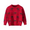 Child Girl Winter Cherry Pattern Knitted Sweater O-Neck Knit Jacket Red 4t view 2