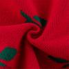 Child Girl Winter Cherry Pattern Knitted Sweater O-Neck Knit Jacket Red 4t view 3