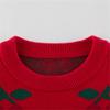 Child Girl Winter Cherry Pattern Knitted Sweater O-Neck Knit Jacket Red 4t view 4
