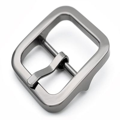 CRAFTMEMORE 4pcs 1 Inch Single Prong Belt Buckle Square Center Bar Buckles Leather Craft Accessories D3140 (Gunmetal)