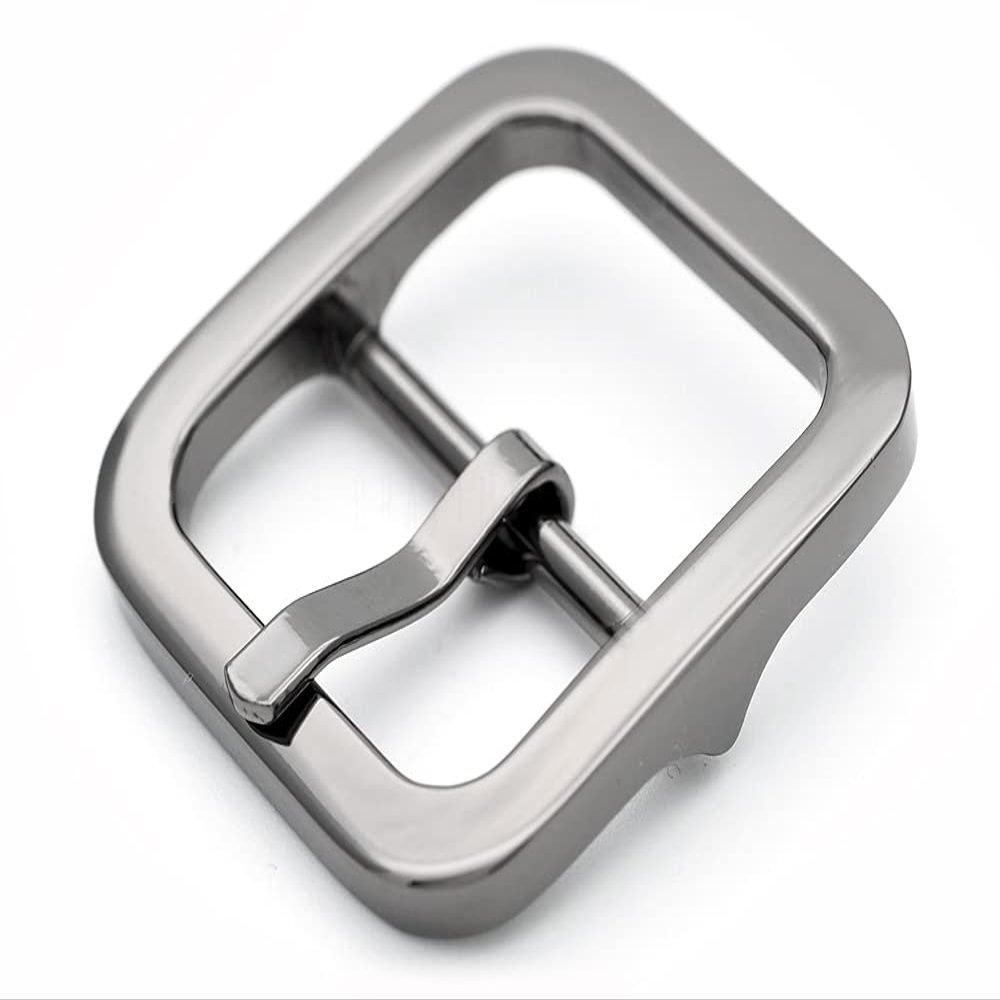 CRAFTMEMORE 4pcs 1 Inch Single Prong Belt Buckle Square Center Bar Buckles Leather Craft Accessories D3140 (Gunmetal)