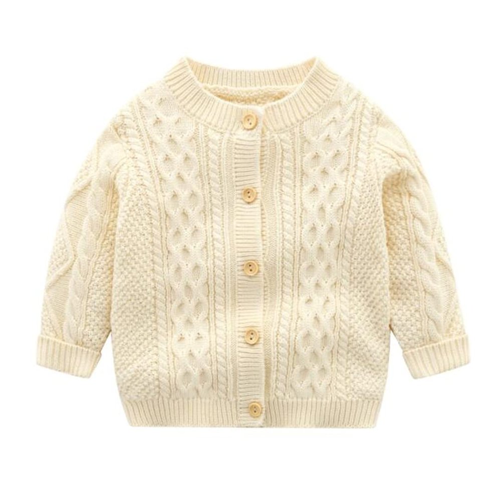 2021 Baby Boys Knitting Sweaters 100% Cotton Cardigan Spring Autumn Outfit Coat Style 2 Beige 3t