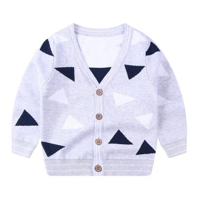 Autumn&Winter Baby Boy Cardigan V-Neck Boys Sweaters Knitted Sweater Gray 6t